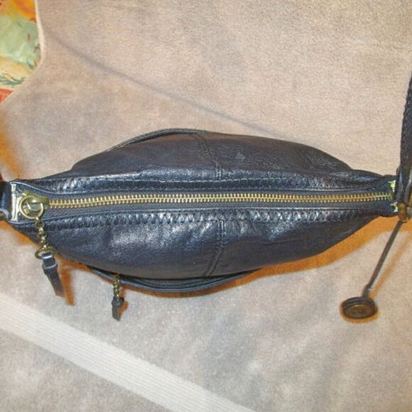 The Sak Purse Black Leather Iris Crossbody Bag Adjustable Strap Hobo Swing Pack - Picture 5 of 12